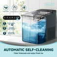 thumbnail image 6 of Simzlife Ice Maker Countertop, 9 Cubes Ready in 6 Mins, 26lbs in 24Hrs, Self-Cleaning Ice Machine with Ice Scoop and Basket, 2 Sizes of Bullet Ice for Home Kitchen Office Bar Party, 6 of 9