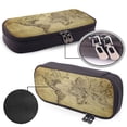 thumbnail image 4 of Lsque Vintage World Map Printed Big Capacity PU Leather Pencil Case Large Pencil Pouch Stationery Pen Bag Pencil Holder for Teen, 4 of 6