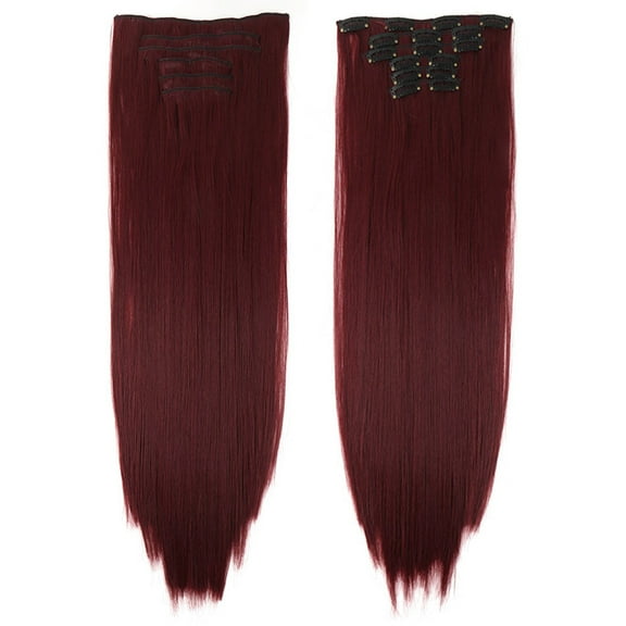 Namzi Hair Extensions & Wigs - Clip On Hair Pieces, 1 Pcs, wine red, 55.88CM Length, Natural Texture for Women, Easy Clip-In Installation, All-Day Comfort & Durability