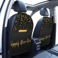 thumbnail image 3 of Pofeuu Happy New Year Print 2 Pack PU Leather Kick Mat Back Seat Protector, Universal Car Seat Back Organizer, Waterproof Backseat Protector For Most Car, 3 of 8