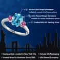 thumbnail image 2 of Gem Stone King 925 Sterling Silver Swiss Blue Topaz and Pink Moissanite Engagement Ring for Women | 2.71 Cttw | Oval 9X7MM | Gemstone November Birthstone | Size 9, 2 of 6