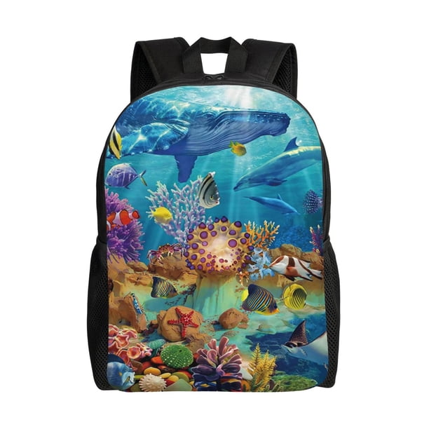 Fotbe Sea World Mochila de Viaje para Laptop, Mochila Ejecutiva Delgada y Resistente 15.6"
