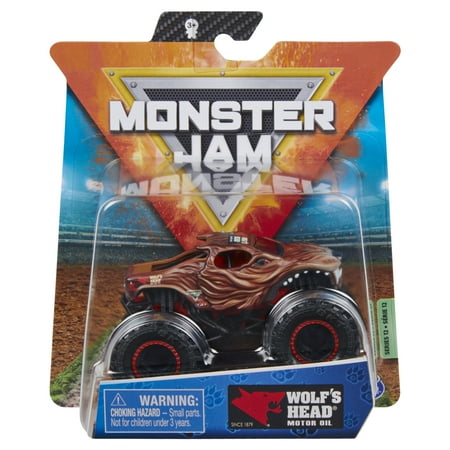 Monster Jam, Official Wolf’s Head Monster Truck, Die-Cast Vehicle, Ruff Crowd Series, 1:64 Scale