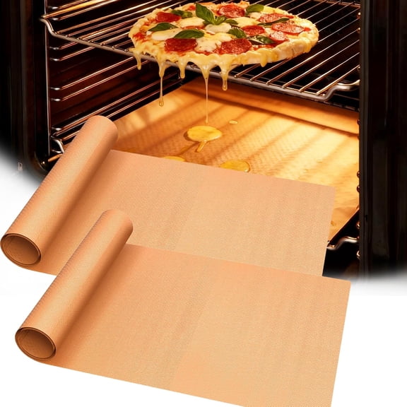 UBeesize 25 x 17 inch XL Copper Oven Liners for Bottom of Oven, Reusable & Non-Stick Oven Mat, 2 Count
