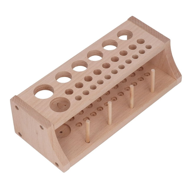 Leathercraft Tool Holder, 3 Grid 98 Holes Wooden Strong Durable Gift Leather Tool Holder For Chisels