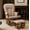 Walnut Wood and Latte Fabric, variant on Suite Bebe Contempo Nursery Glider with Ottoman, Natural Wood and Dove Gray Fabric
