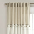 thumbnail image 6 of Lush Decor Boho Faux Linen Tassel Color Block Window Curtain Panel Blue/Off White 42X84 Set, 6 of 9