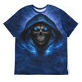 thumbnail image 3 of LAOLIUSN Men's 3D Skull Graphic T Shirt, All Over Print Short Sleeve Crewneck Tee, 88% Polyester 12% Spandex, Casual Novelty Streetwear Tops, S-4XL, 3 of 7