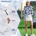 thumbnail image 5 of Garronmavis Women's Quarter Zip Golf Shirt Tennis Shirts Long Sleeve Collared Tennis Shirts Pickleball Hawaiian Golf Shirt for Women, Hawaiian Blue Hibiscus, Size S, 5 of 7