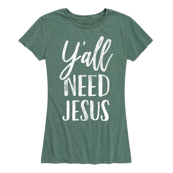 Instant Message - Y'all Need Jesus Short Sleeve Graphic T-Shirt