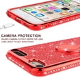 thumbnail image 5 of Compatible for Apple iPod Touch 6 Case, iPod Touch 5 Case, SOGA Cute Girl/Women Rhinestone Bumper Sparkling Glitter Bling Diamond Phone Cover with Magnetic Ring Stand - Red, 5 of 6