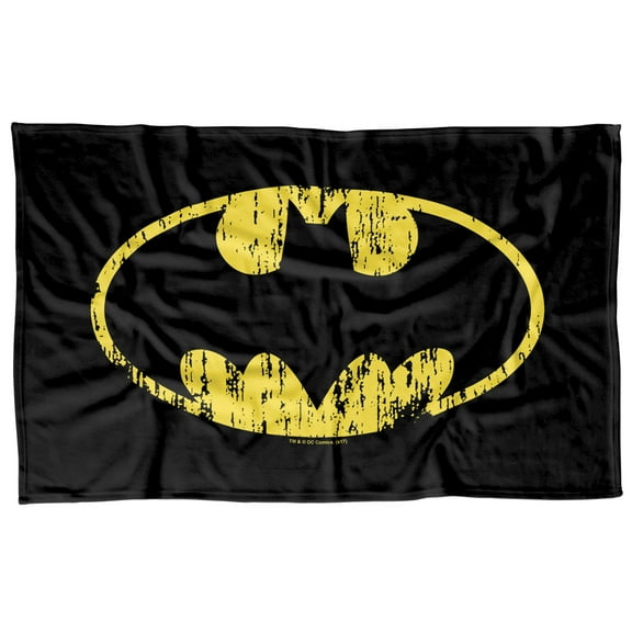 Batman Classic Logo Distressed Fleece Blanket 36' x 58',Classic Logo Distressed