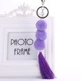 thumbnail image 3 of Pom Pom Keychain Handmade Bohemian Pompom Tassel Charm Handbag Charm for Women, 3 of 10