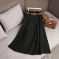 thumbnail image 2 of QHFBli Women's High Waisted Midi Skirts Summer Business Casual Flare Dressy Work A Line Pleated Skirt with Pockets, 2 of 3