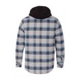 thumbnail image 3 of Burnside Quilted Flannel Hooded Grey & Blue, Outerwear Jackets, Size L, 3 of 3