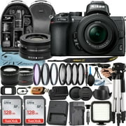 Nikon Z50 Mirrorless Camera with NIKKOR Z DX 16-50mm VR Lens + 2 Pack 128GB SanDisk Card + Case + Tripod + ZeeTech Accessory Bundle