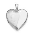 thumbnail image 1 of Sterling Silver Rhodium-plated Flower Heart Locket QLS624 (24mm x 24mm), 1 of 3