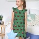thumbnail image 4 of Fotbe Christmas Dachshund Vestido de Dormir para Niñas de 3 a 10 Años, Mangas Cortas, Estilo Princesa, Pijama Camisón con Mangas Voladas-X-Large, 4 of 6