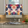 thumbnail image 2 of Yayeee Kitchen Curtains Tier Pair Light Filtering 27"x36" Rod Pocket Short Cafe Window Panel, Flowers Pattern Style, 2 of 7