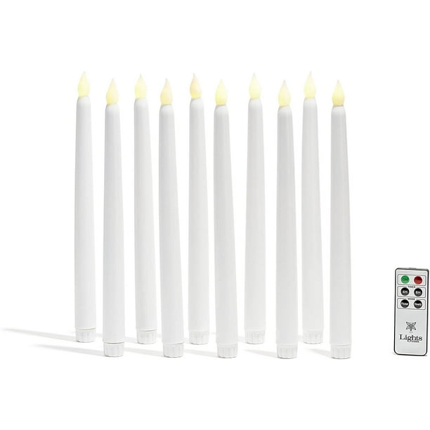 Flameless Taper Candles with Timer 10" Battery Operated Tapered