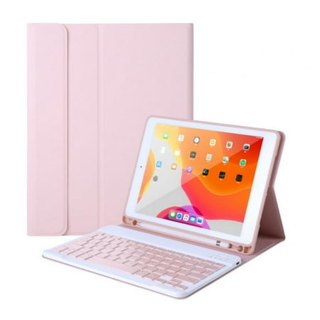 Keyboard Case for iPad for iPad Mini 5/ Mini 4/Mini 3/Mini 2 & 1, Detachable Bluetooth Keyboard with Pencil Holder, Pink