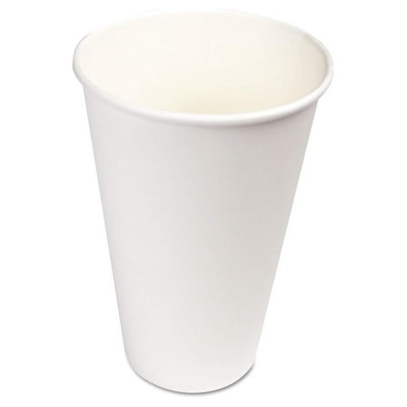WHT16HCUP Paper Hot Cups, 16 oz, White, 1000/Carton