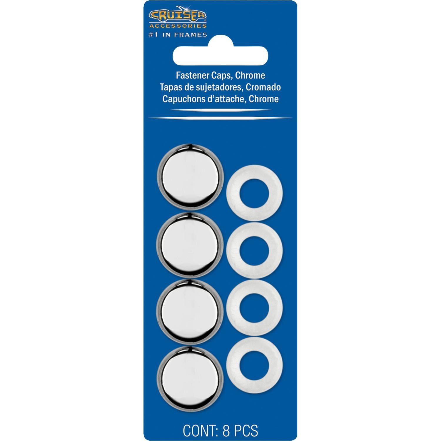 Cruiser Accessories, bouchons de fixation, ferrure chromée Couvercles de fixation