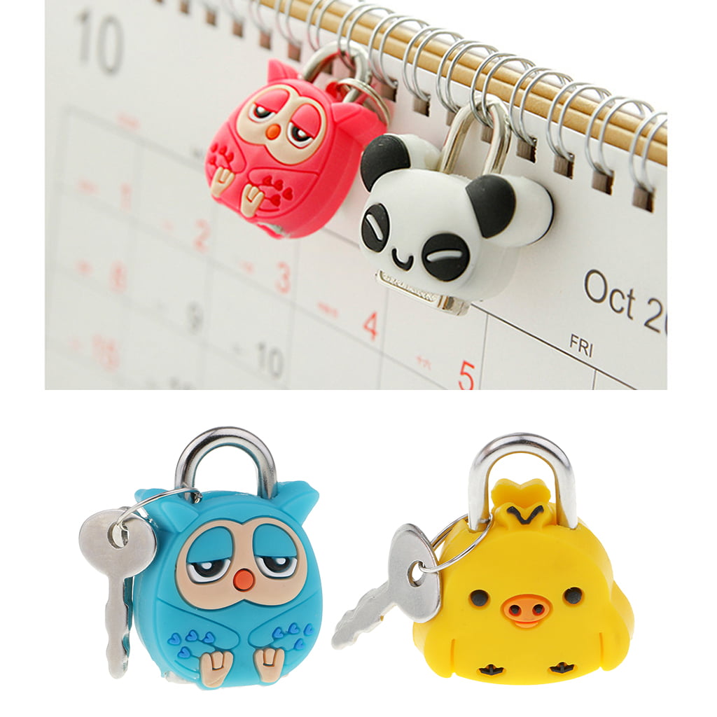 Cute Cartoon Doll Animal Mini Padlock Security Lock with Key Kids Toy Owl 