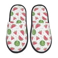 thumbnail image 2 of KLL Hand Drawn Watermelon Slippers for Women Men House Slip on Indoor Outdoor Bedroom Furry Fleece Lined Ladies Comfy Anti-Skid Rubber Hard Sole-Large, 2 of 8