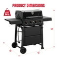 thumbnail image 4 of Feasto 4-Burner Propane Gas Grill, Outdoor Grill with 2 Side Tables and Porcelain-Enameled Grates, Black, 4 of 10