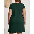 thumbnail image 2 of Cuteduck Womens Plus Size Dress Criss Cross V Neck Short Sleeve Summer Casual Dress 1X-5X, 2 of 9