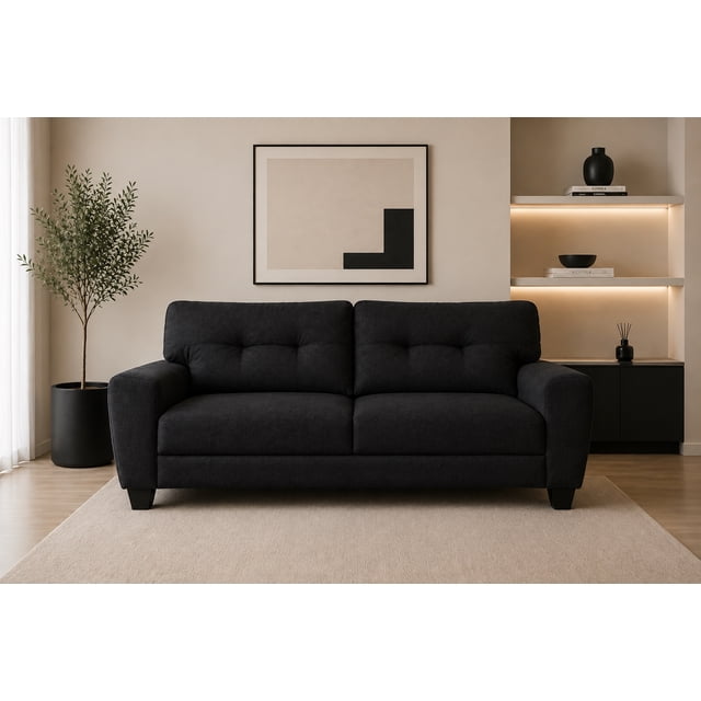 Sofa El Bazar Store Sidney Lino Negro 3 plazas, Modular, Moderno, Sala