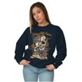 thumbnail image 4 of Erase All Fears Snake Skull Tattoo Unisex Plus Fleece Graphic Sweatshirt Brisco Brands 2X, 4 of 5