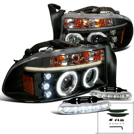 Spec D Tuning 1998 2003 Dodge Durango Halo Projector Black Spec D Tuning 1998 2003 Dodge Durango Halo Projector Black Headlights Led Fog Lamps Left Right 1999 2000 2001 2002