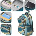thumbnail image 4 of Blue and Gold Marble Pattern Backpack for School, Cute School Bag with Adjustable Shoulder Straps and Padded Back, 16.9"x12.6"x5.9", 4 of 5