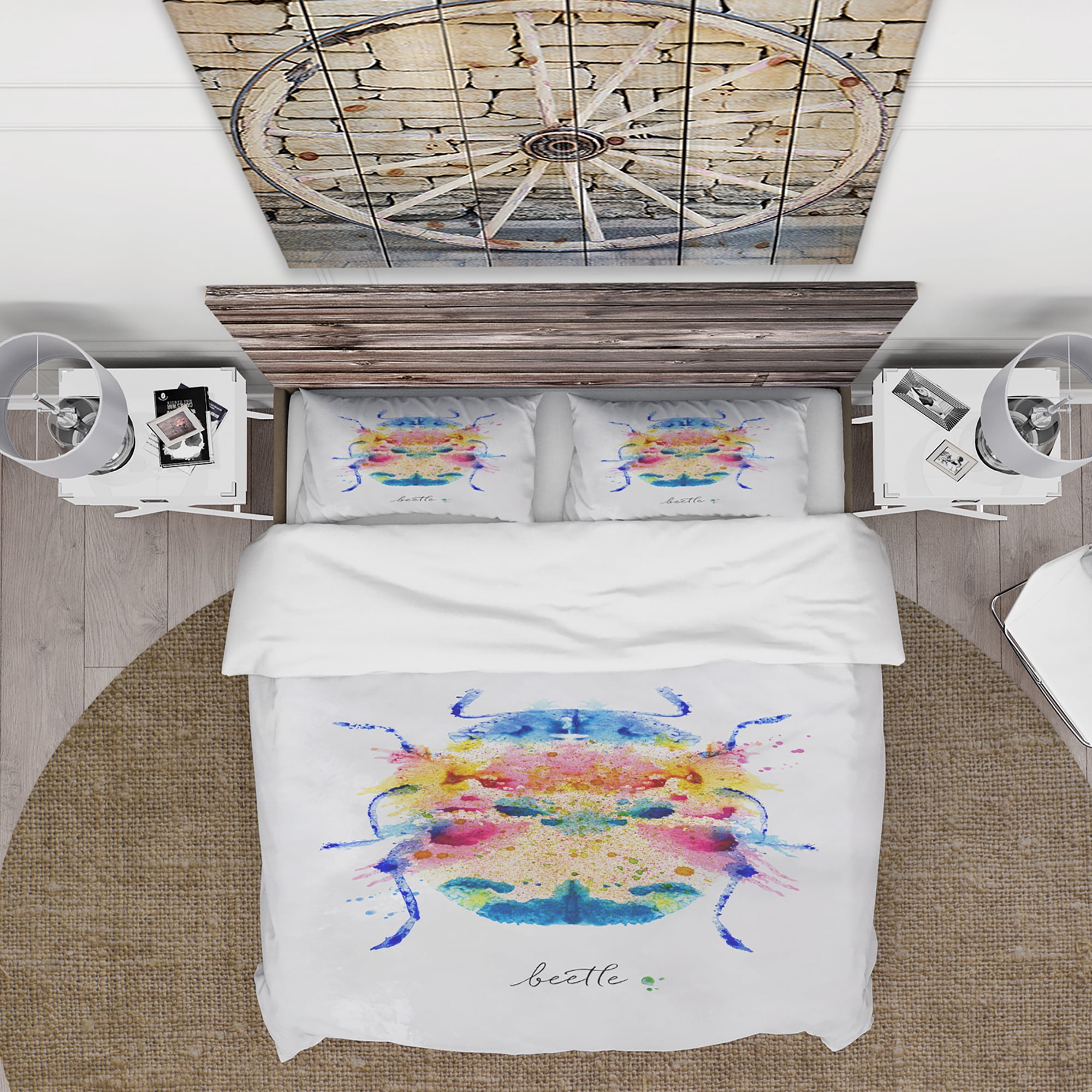 Designart 'Monotype vivid beetle' Animals Duvet Cover Set