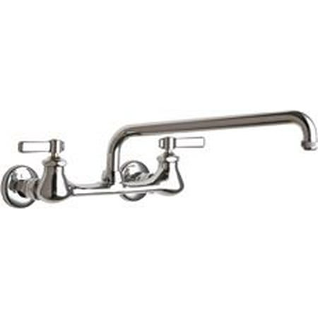 Chicago Faucets Lead-Free Hot And Cold Water Sink Faucet With 8-Inch Fixed Centers And 12-Inch L-Type Swing