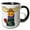 Black/White, variant on 3drose, Funny Cute Moose Drinking Coffee Wearing Colorful Sweater, 11oz Two-tone Black Mug