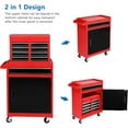 thumbnail image 4 of Ktaxon 2 in 1 Rolling Tool Chest Storage Cabinet, Mechanic Tool Organizer Box, w/5 Drawers, Black & Red, 4 of 8