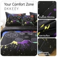thumbnail image 5 of OKKEEY Boy Twin Gaming Comforter Sets, 6 Pcs Video Gamer Bed in a Bag for Kids Teens, Ps5 Xbox Bedding Set Children's Room Decor Gift, Soft Microfiber Black Graffiti Game Bed for All Season, 5 of 10