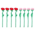 thumbnail image 1 of 8 piezas de peluche artificial rosa tallo flexible flores de rosa rosa rosa decoración de rosas de peluche de peluche, 1 of 5