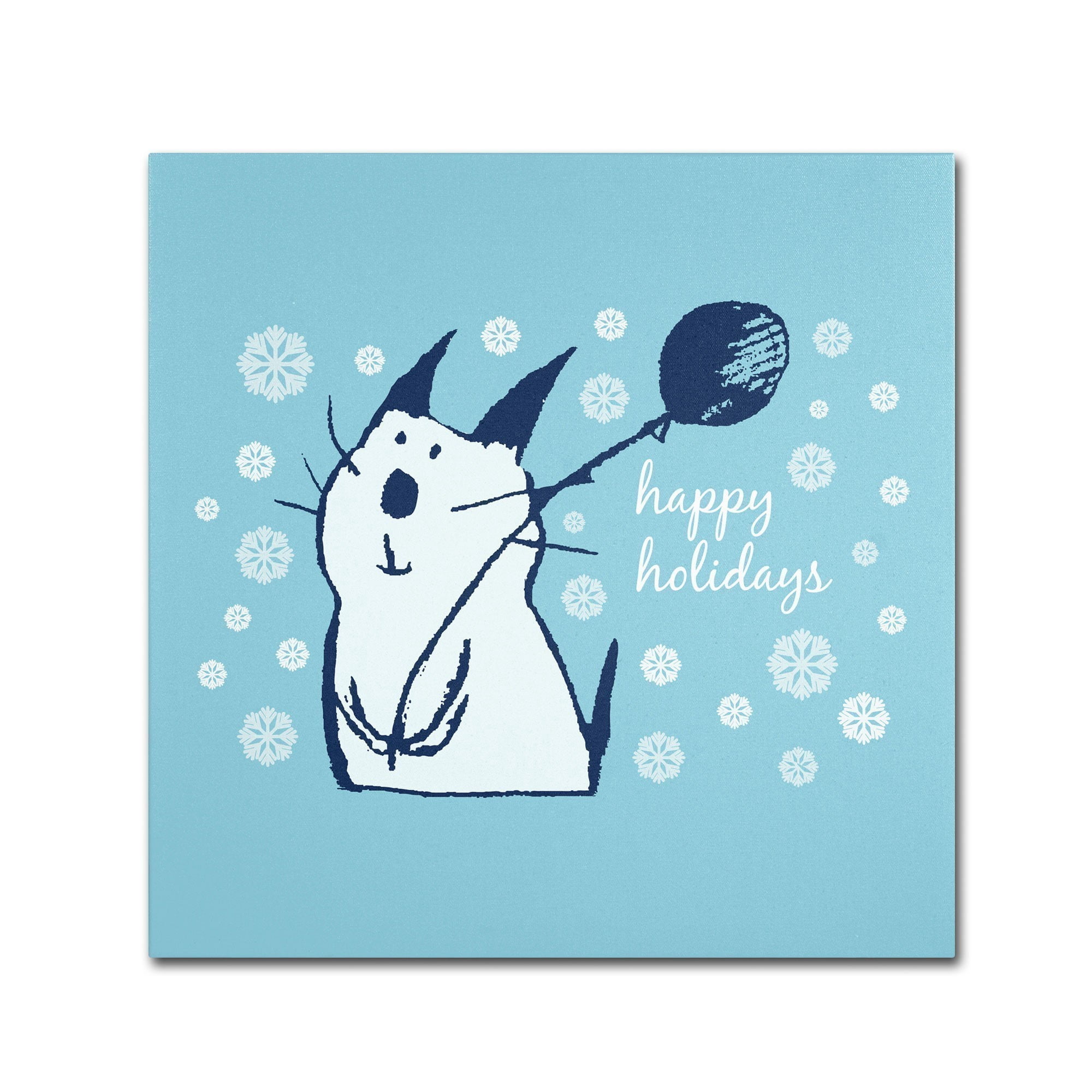 Trademark Fine Art "Christmas Party Cat" Canvas Art by Carla Martell