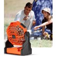 thumbnail image 2 of Ventilador portátil con pilas con linterna LED, 10400 mAh, pequeño ventilador de camping silencioso recargable para exteriores, ventilador de mesa de refrigeración con gancho para colgar para tienda de campaña, dormitorio, oficina (naranja) JM, 2 of 7