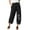 Black1, variant on Cotton Linen Pants for Women Elastic High Waist Lounge Pants Trendy Printed Pants with Pockets