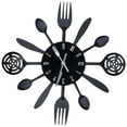 thumbnail image 4 of Removable Wall Clock with Black Kitchen Theme, Fork & Spoon Design for Home Décor Modern Kitchen Accent, 4 of 8
