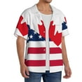 thumbnail image 2 of Naloa USA Canada Flag Men's Loose Fit Cuban Collar Short-Sleeve Shirt, Hawaiian Shirts, Mens Shirts Casual for Everyday Wear Outings-Medium, 2 of 5
