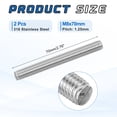 thumbnail image 2 of Uxcell 2Pack M8x70mm 316 Stainless Steel Fully All Threaded Rod Studs, 1.25mm Pitch, 2 of 6