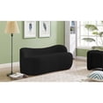 thumbnail image 2 of Meridian Furniture Banc en Tissu Bouclé Noir, 2 of 9