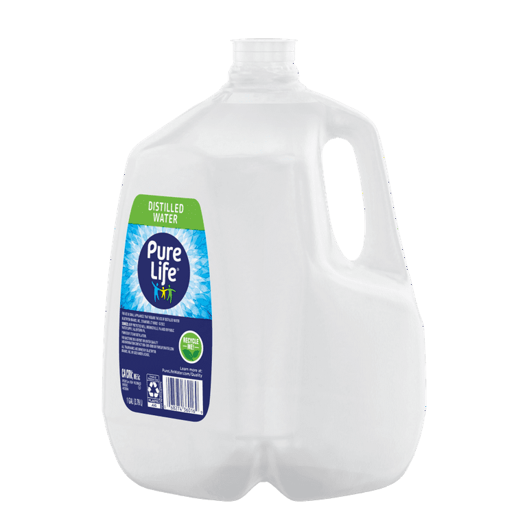 Pure Life 1 Gallon Distilled Water, Plastic Bottled Water