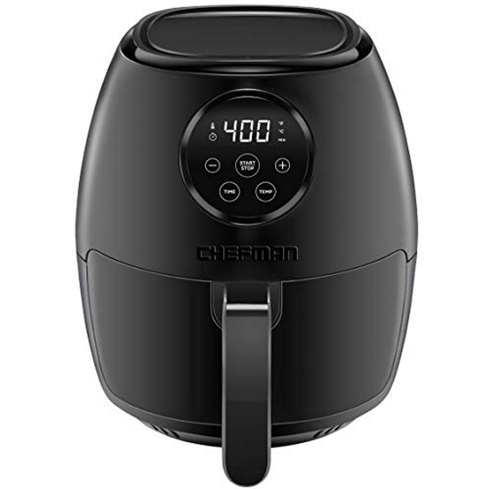 Chefman TurboFry 3.5 Liter 3.6 Quart w Space Saving Flat Basket Healthy Oil Airfryer w 60 Minute Timer Auto Shutoff Dishwasher Safe Parts BPA Free Matte Black Walmart